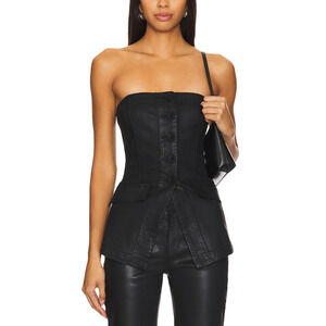 Favorite Daughter 'The Phoebe' Black Cotton Bustier Top Size 2
